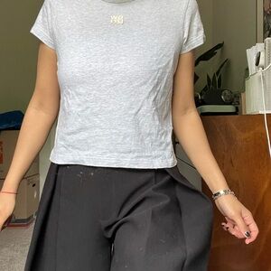 T by Alexander Wang Light Gray Short Sleeve Tee size S